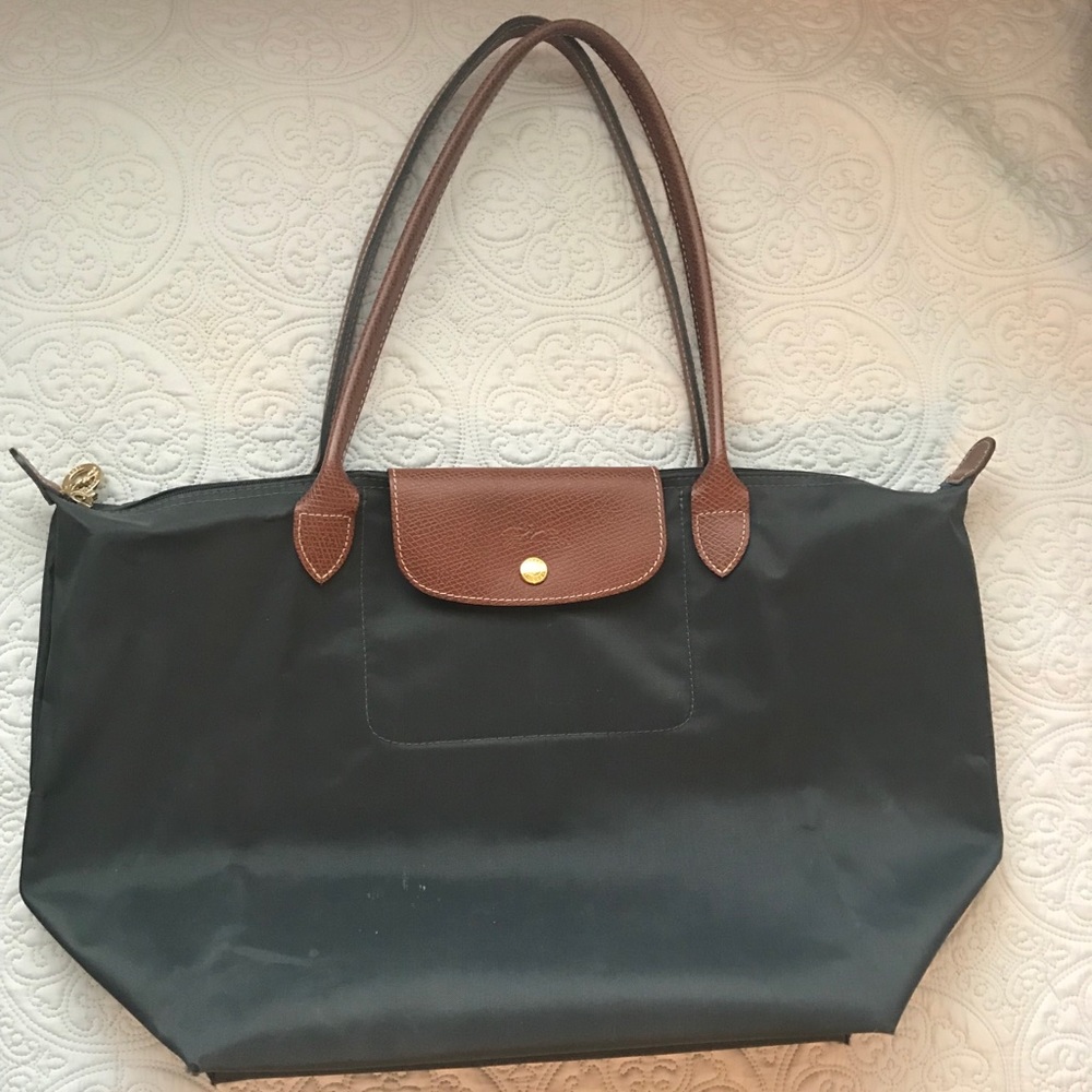 Longchamp Le Pliage Large Tote Bag in Gunmetal